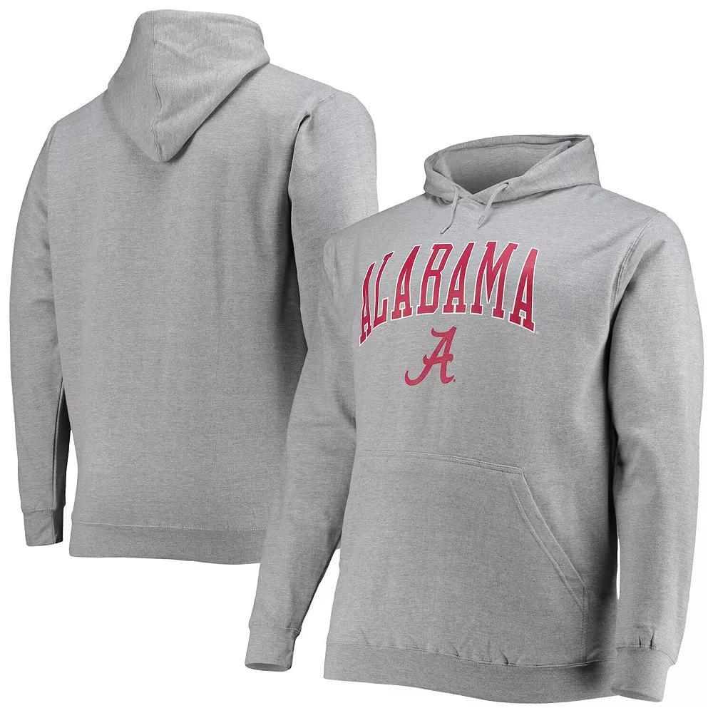 Men's Champion Heather Gray Alabama Crimson Tide Big & Tall Arch Over Logo Powerblend Pullover Hoodie, Size: 3XB, Grey Product Image