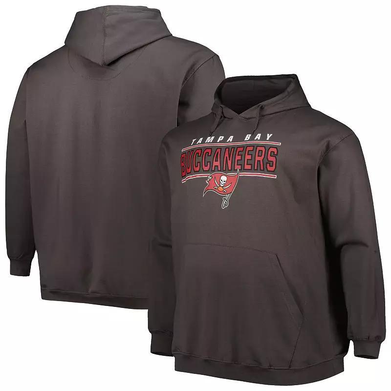 Mens Charcoal Tampa Bay Buccaneers Big & Tall Logo Pullover Hoodie Product Image