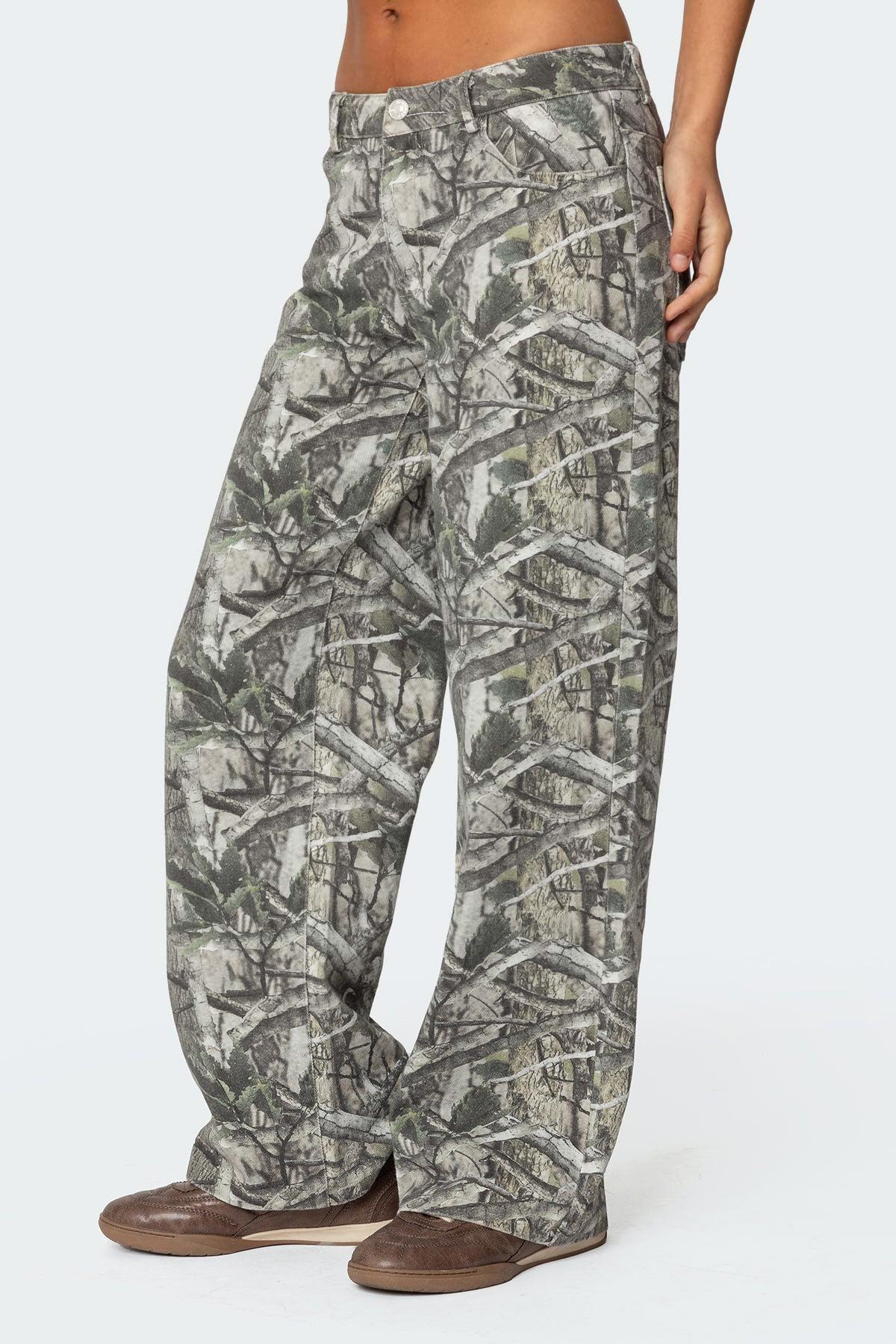 Camo & Bow Low Rise Jeans Product Image