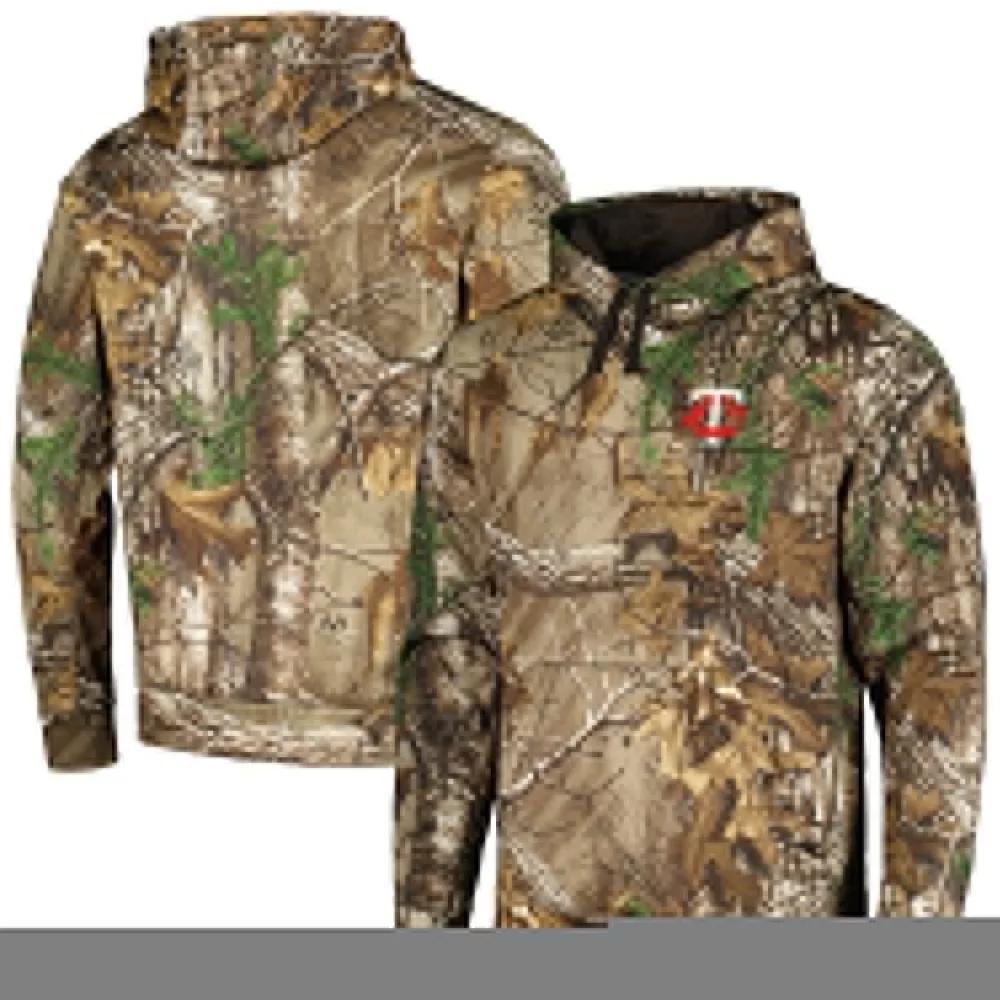 Men's Dunbrooke Camo Minnesota Twins Champion Realtree Pullover Hoodie, Size: Large, Green Product Image