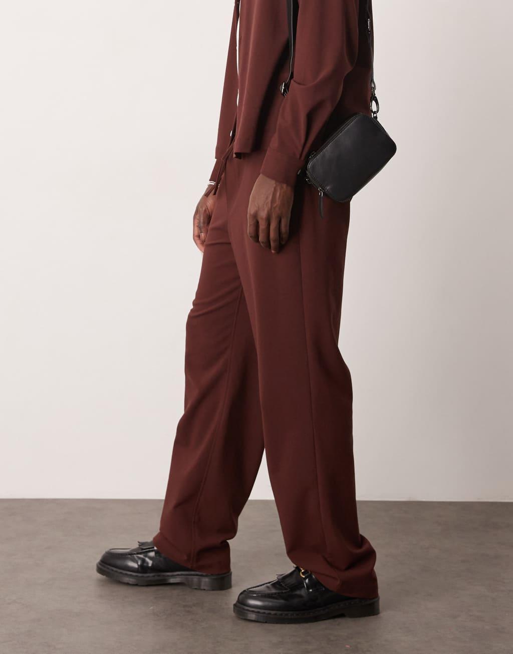 ASOS DESIGN baggy pants in brown - part of a set Product Image