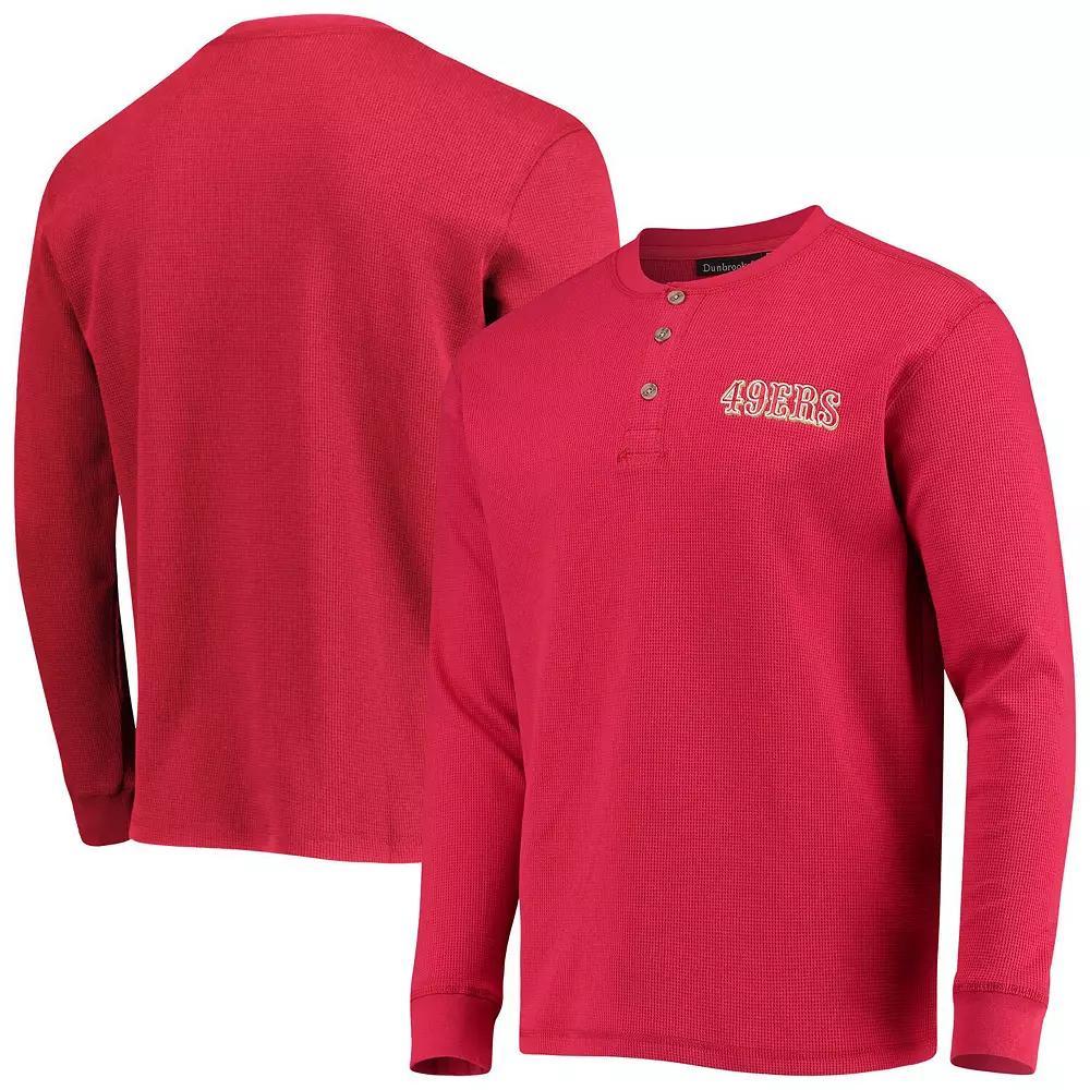 Mens Dunbrooke Scarlet San Francisco 49ers Logo Maverick Thermal Henley Long Sleeve T-Shirt Product Image