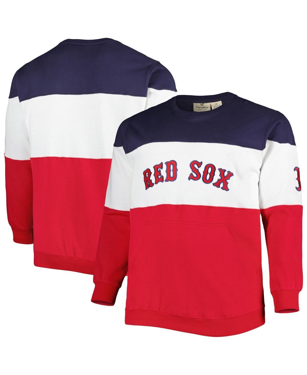 Men's Navy/Red Boston Red Sox Big & Tall Pullover Sweatshirt, Size: 3XLT, Blue Product Image