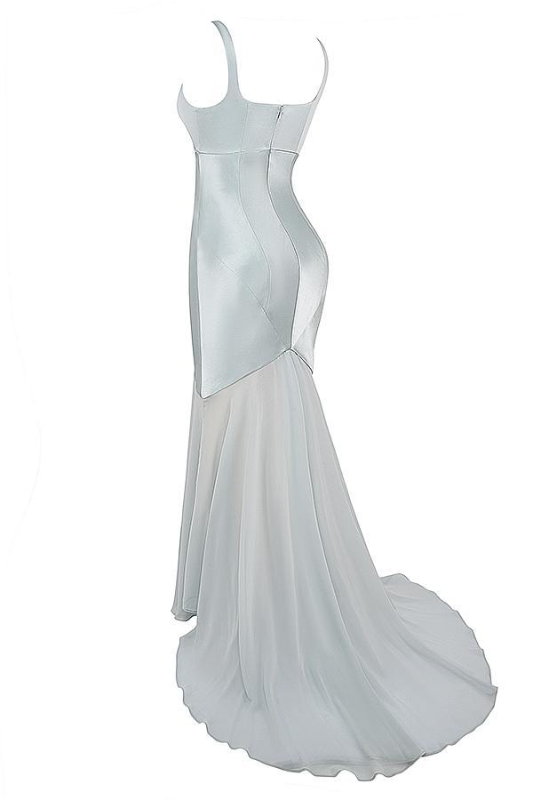Vittoria  pistachio chiffon floor length gown Product Image