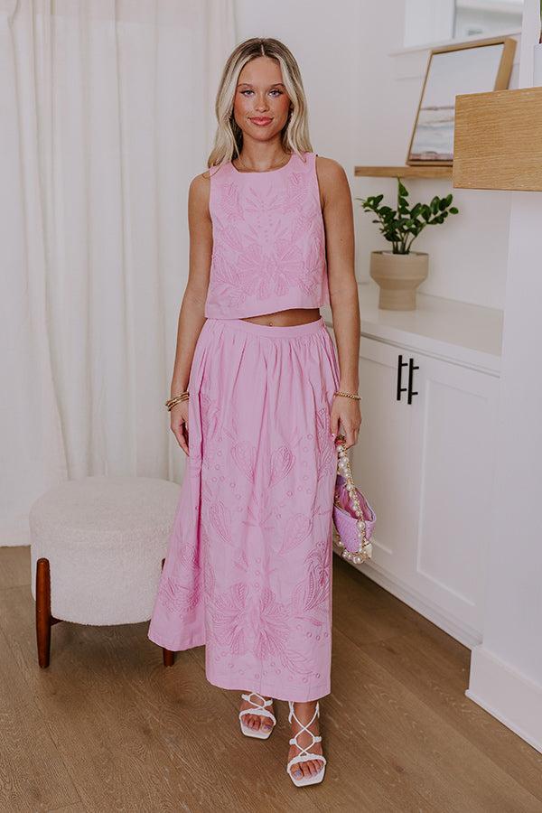 Vacay Bound Embroidered Top in Blush Product Image