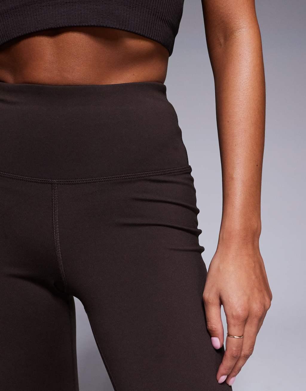 4505 Petite Icon slim kick soft touch yoga legging in chocolate  Product Image