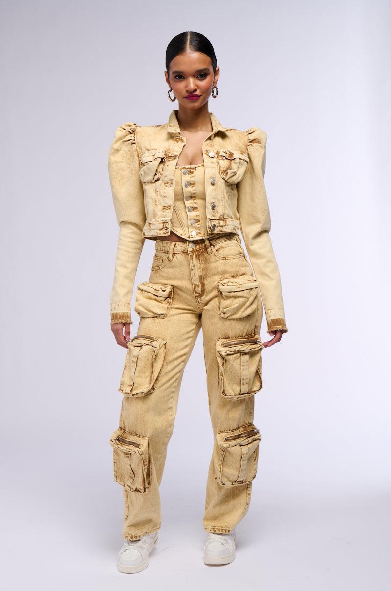 VALERIE MINERAL WASH CARGO PANT Product Image