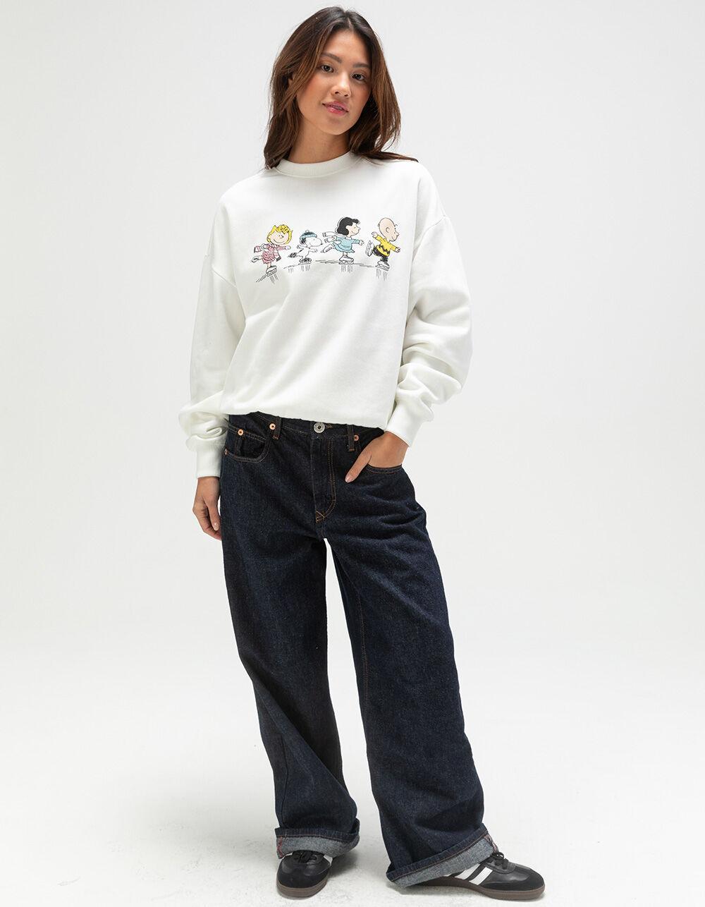 RSQ x Peanuts Squad Skating Mens Oversized Crewneck Sweatshirt - OFF WHITE Product Image