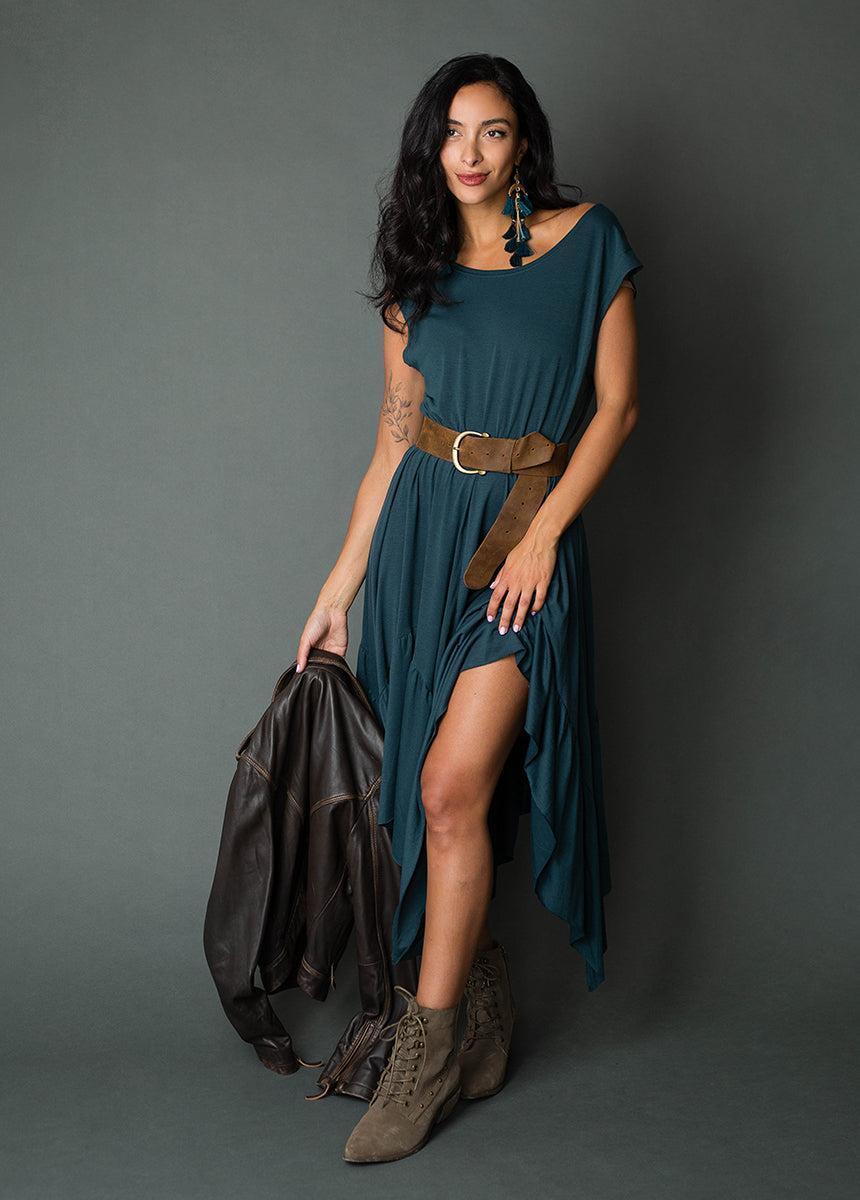 Pilar Dress in Deep Teal Female Product Image
