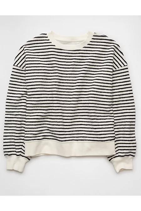 AE Oversized Striped Sweatshirt Women's Product Image