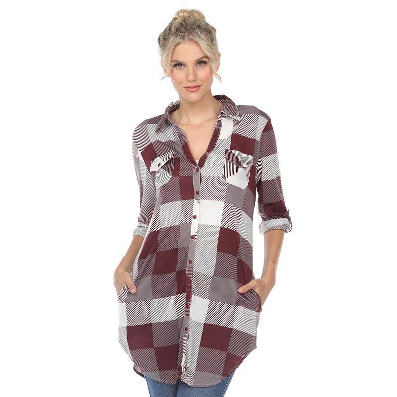 Womens Plaid Tunic Shirt Product Image