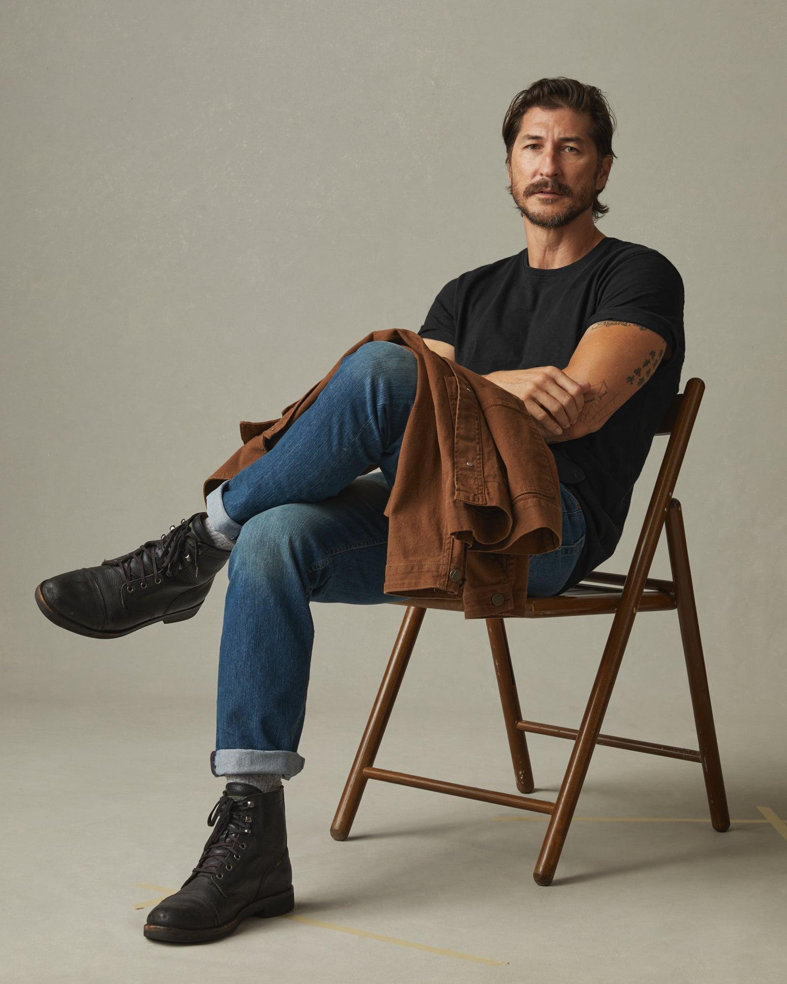 Men's Premium Slub Crew Tee - Black Male Product Image