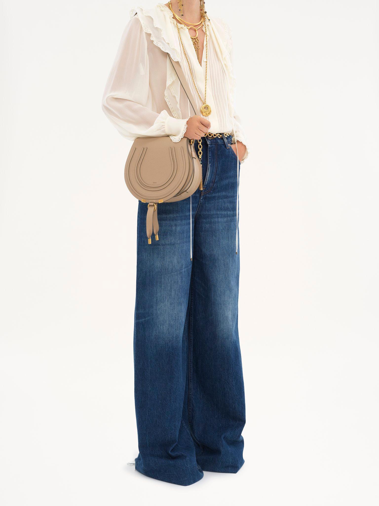 Marcie saddle bag in grained leather Product Image