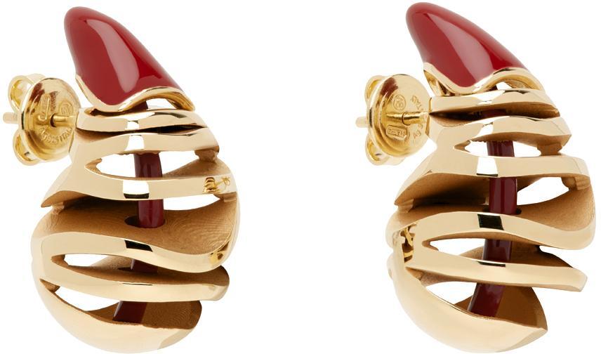 BOTTEGA VENETA Gold Drop Earrings In 6300 Syrup Product Image