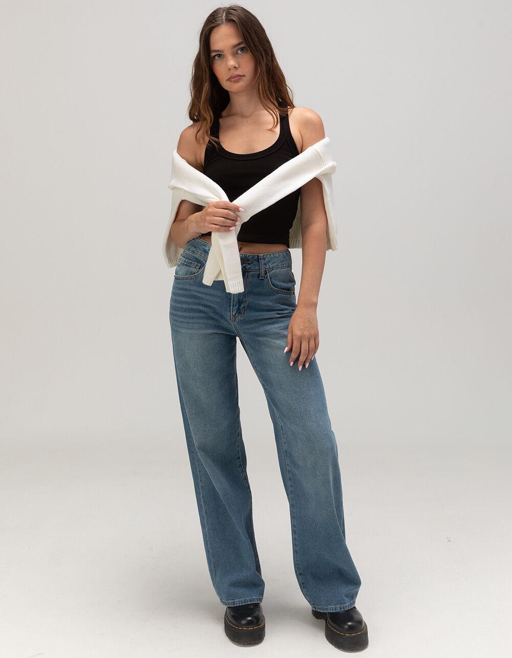RSQ Womens High Rise Baggy Jeans - MEDIUM WASH Product Image