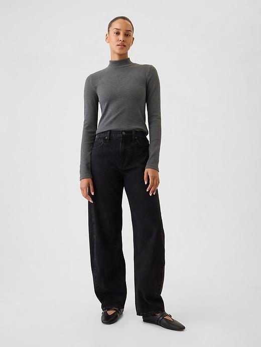 Modern Rib Cropped Mockneck Shirt Product Image