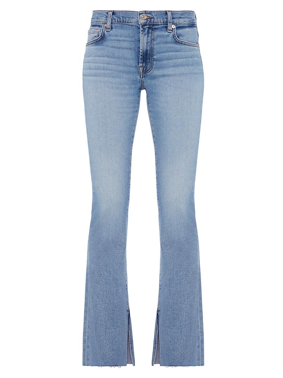 Womens Low-Rise Stretch Vented Boot-Cut Jeans Product Image