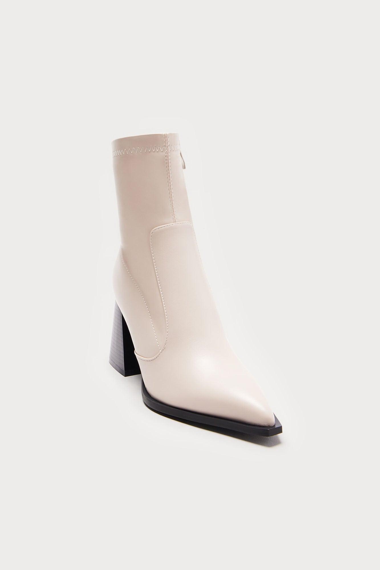 Boise Heeled Booties - Cream Product Image