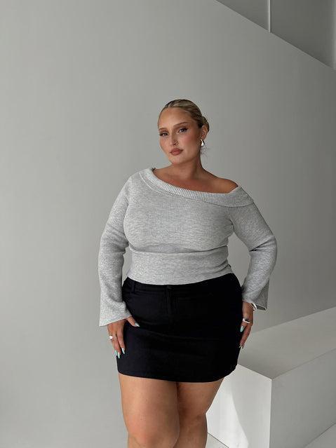 Sina Off The Shoulder Top Grey Curve Product Image