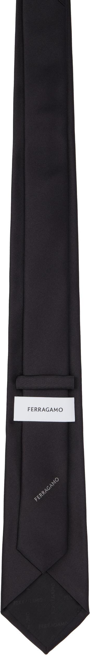 FERRAGAMO Black Silk Tie Product Image