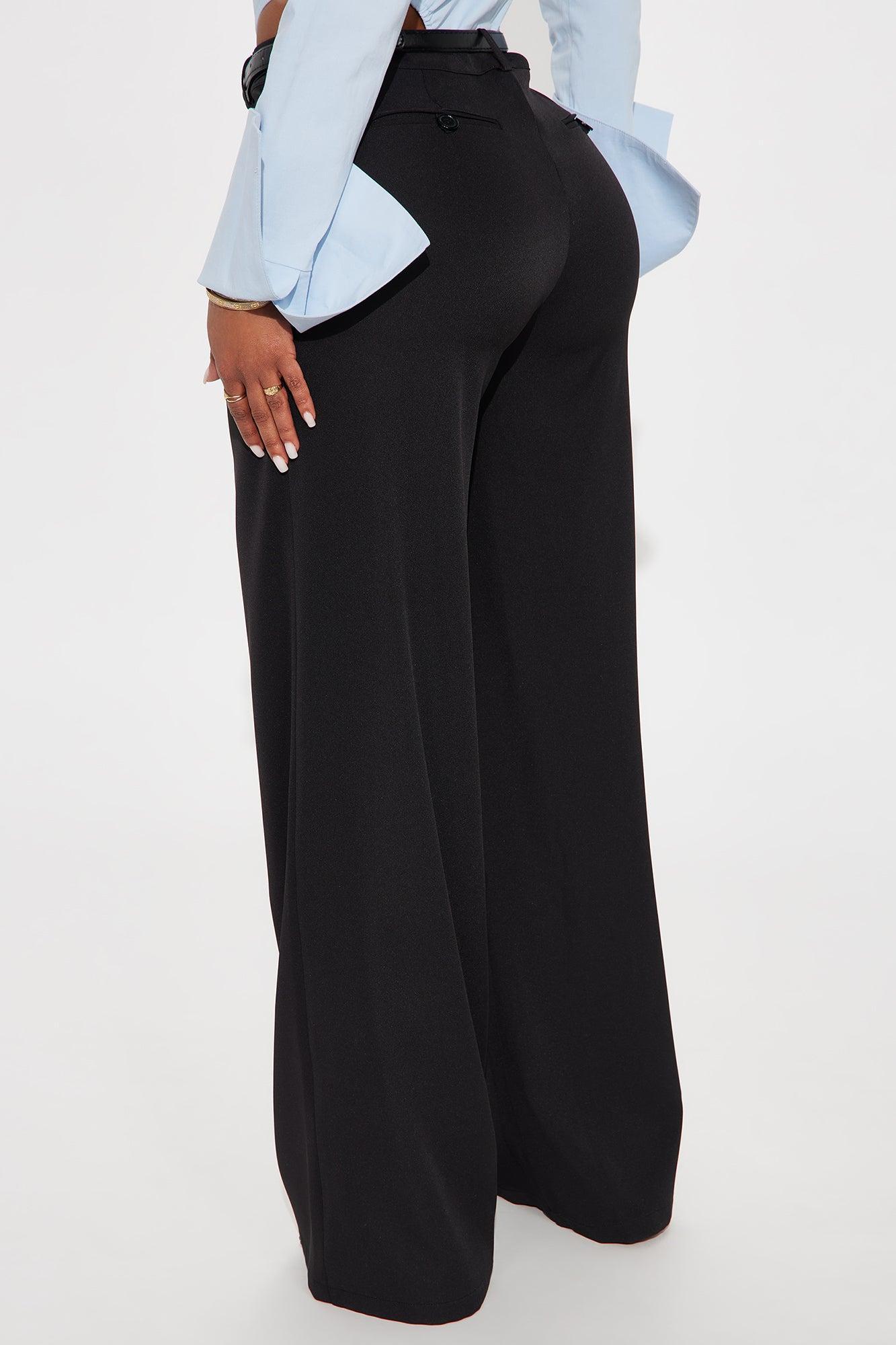 Sloane High Rise Belted Trouser Pant - Black Female Product Image