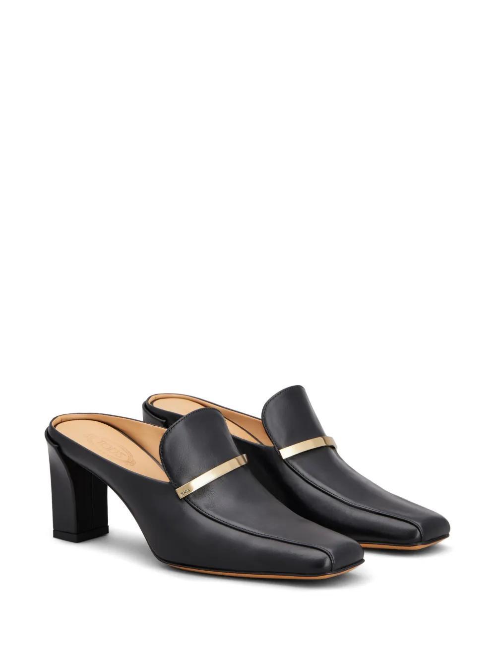 TOD'S Leather Mules In Schwarz Product Image