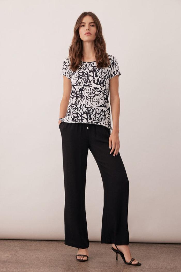 Wide Leg Pants with Drawstring Product Image