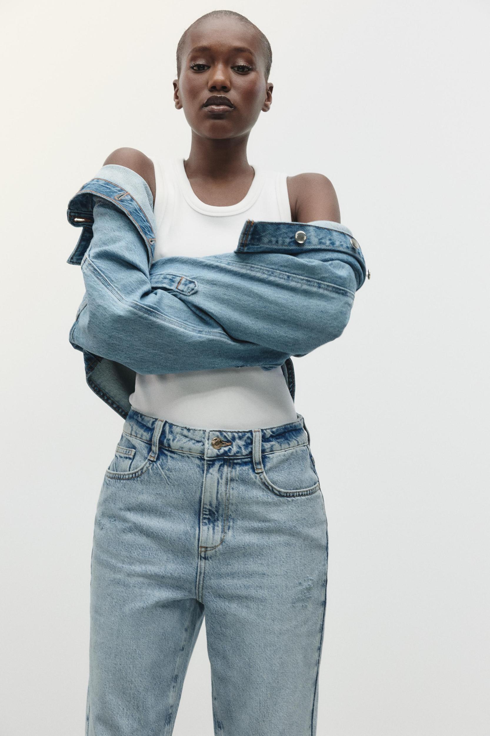 Z1975 HIGH WAIST STRAIGHT LEG RIPPED JEANS Product Image