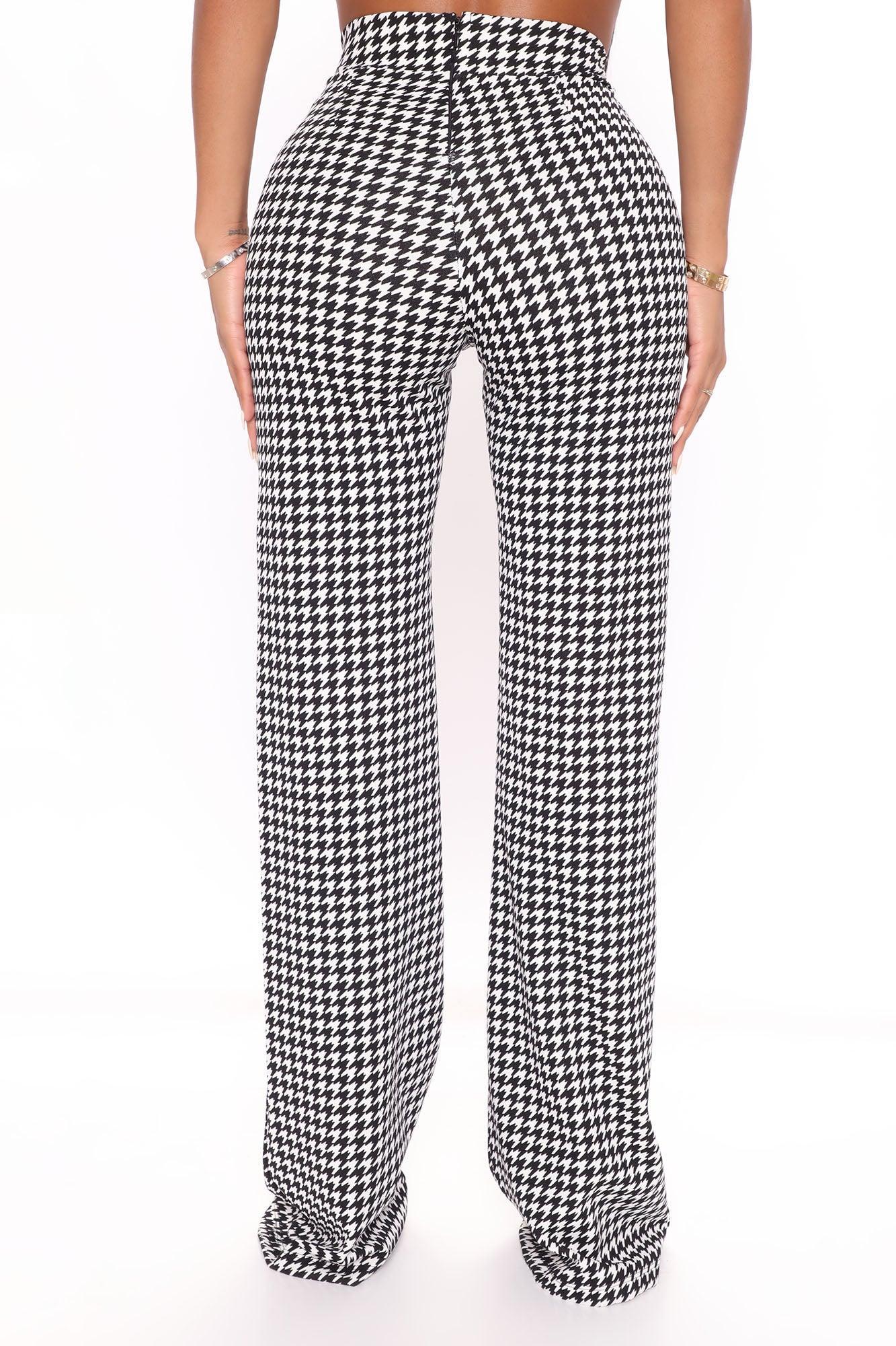 Check Back Later Wide Leg Pants - Black/White Product Image