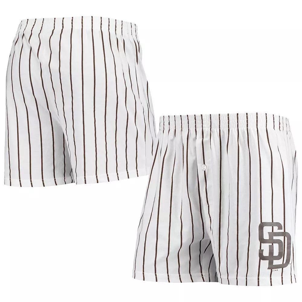 Men's Concepts Sport White San Diego Padres Vigor Pinstripe Boxer Shorts, Size: Small Product Image