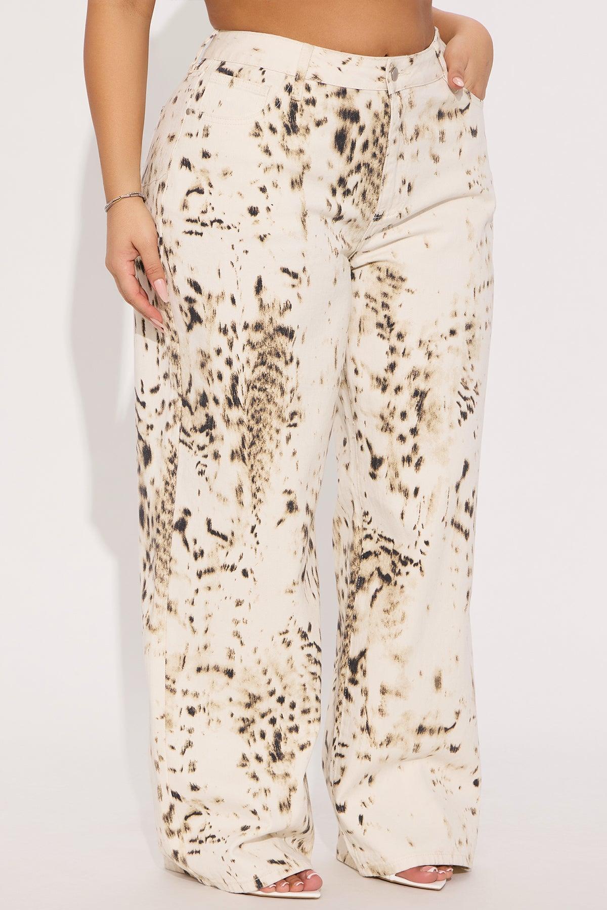 Calexico Non Stretch Printed Wide Leg Jean - White/combo Product Image