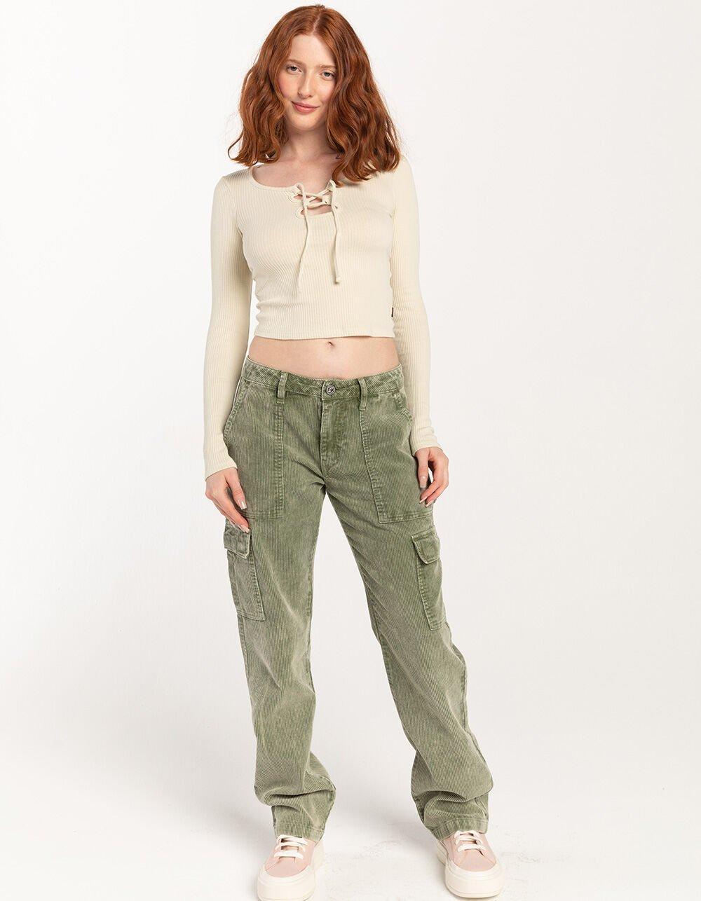 FIVESTAR GENERAL CO. Lace Up Womens Long Sleeve Top - CREAM Product Image