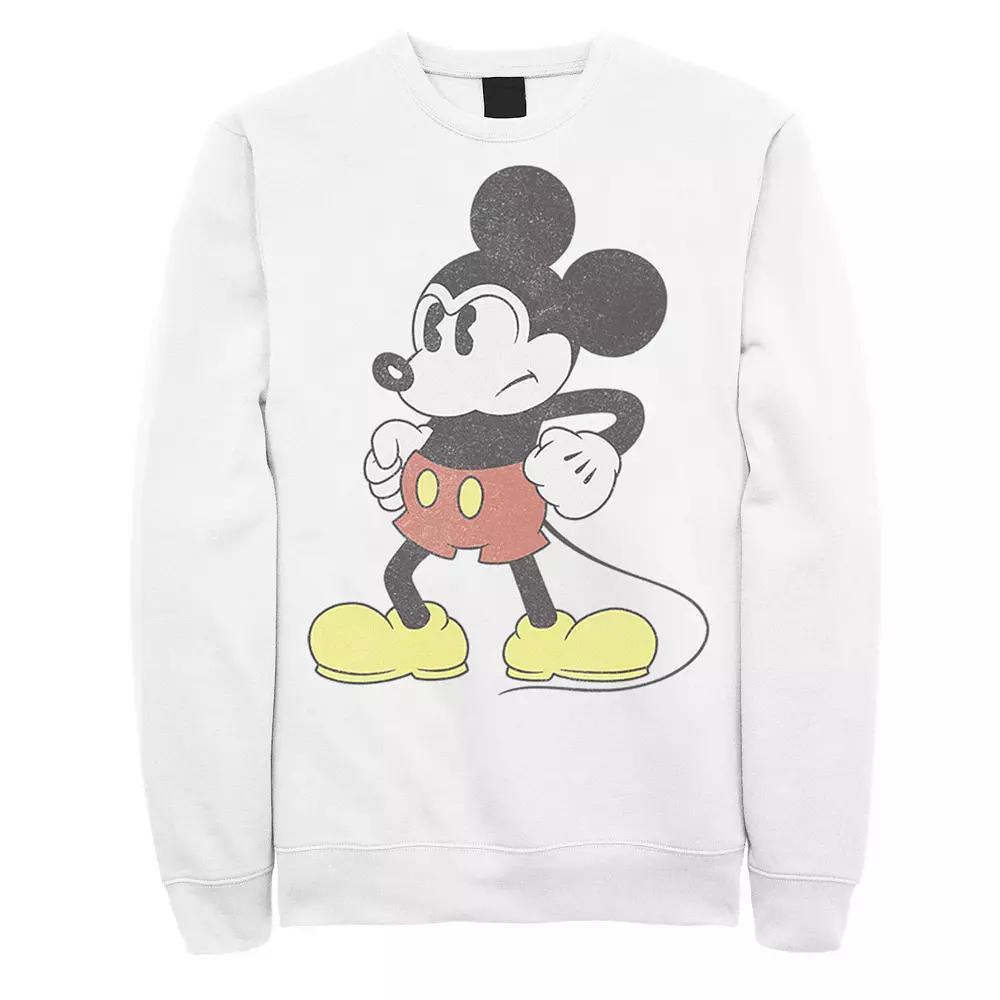 Disney's Mickey & Friends Mickey Mouse Men's Retro Grumpy Sweatshirt, Size: Small, White Product Image