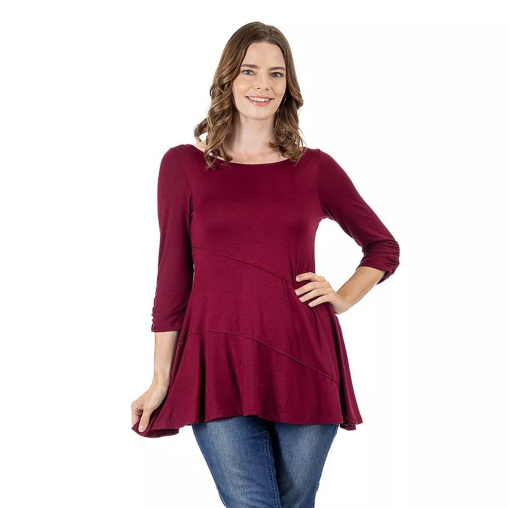 Womens 24Seven Comfort Apparel Ruched Swing Tunic Top Product Image