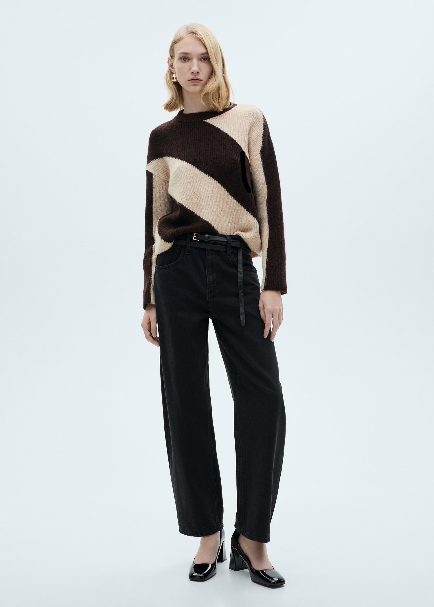 Knit striped sweater - Women | MANGO USA Product Image