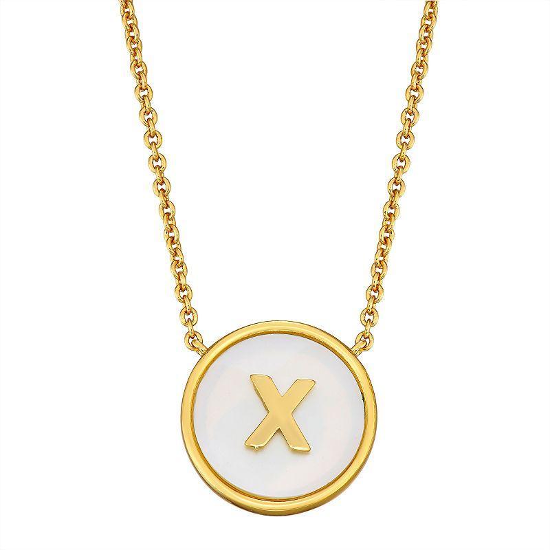Mother of Pearl Initial Pendant Necklace, Women's, Size: 18" Product Image