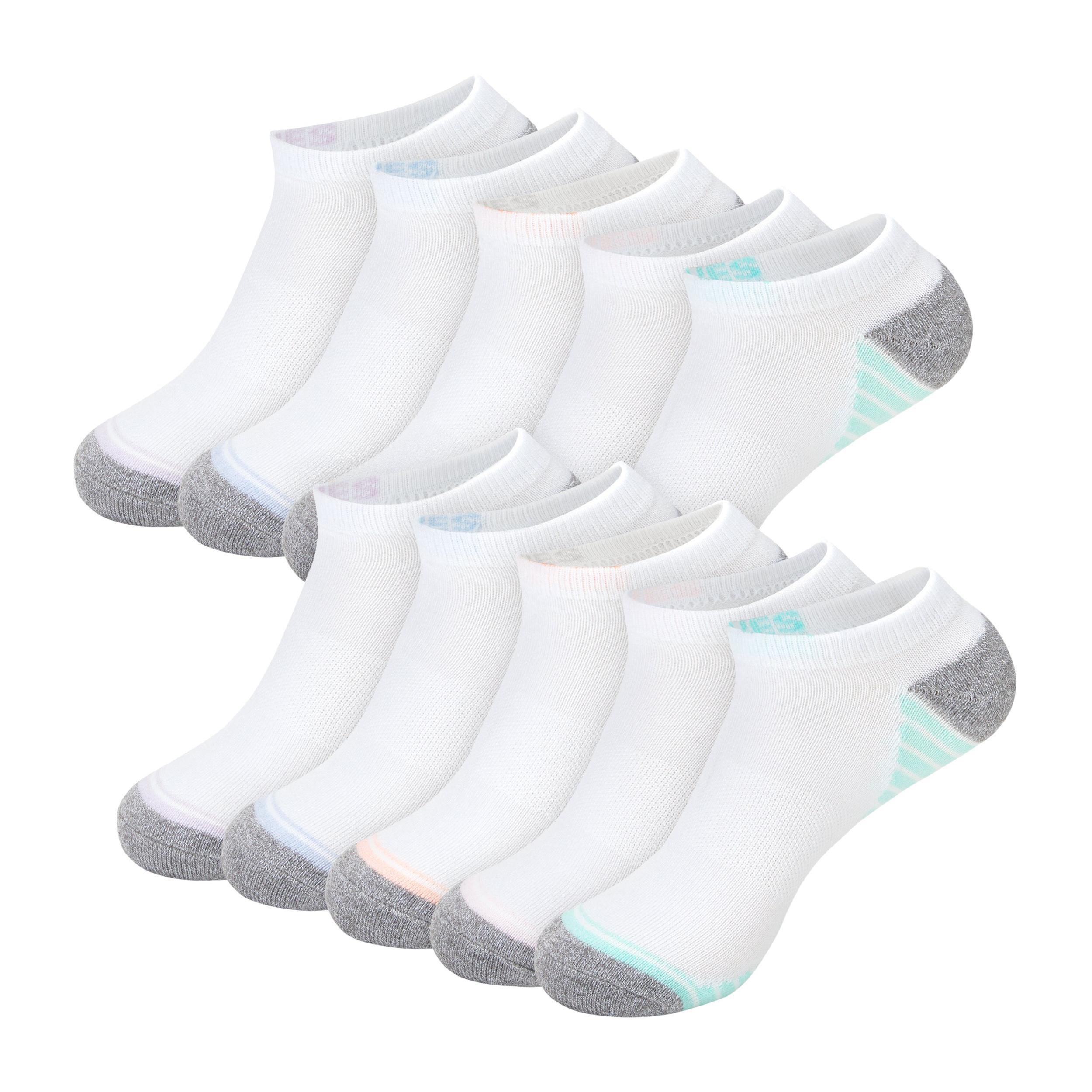Hanes Moves X-Temp Womens No Show Socks, 10-Pairs, Shoe Sizes 8-12 Black/White Product Image