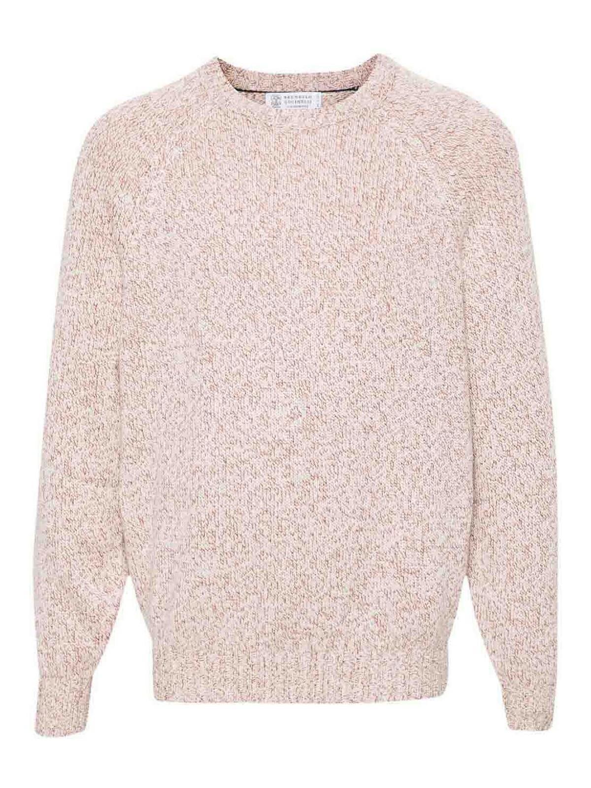 BRUNELLO CUCINELLI Marl-knit Cashmere Jumper In Red Product Image