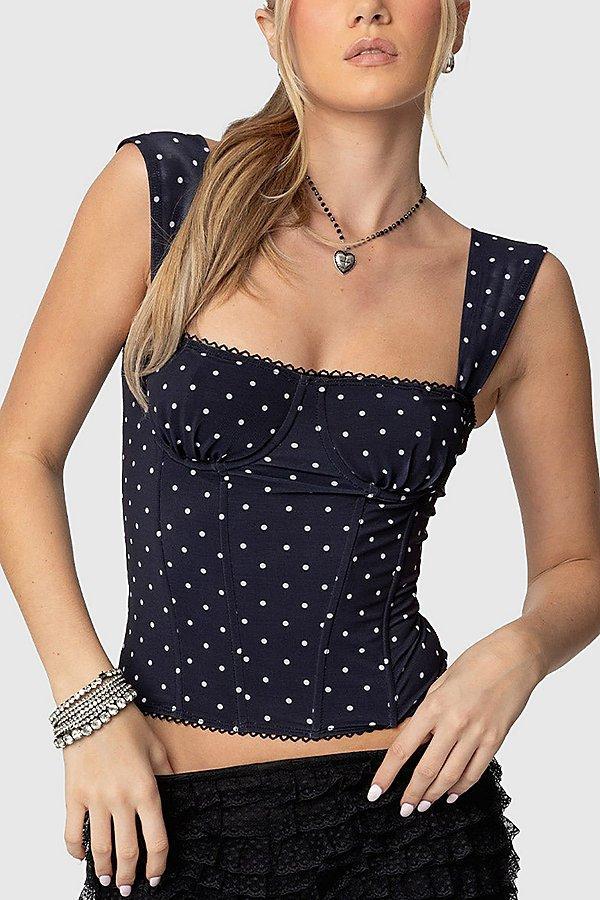 Edikted Marcella Wide Strap Mesh Corset Womens at Urban Outfitters Product Image