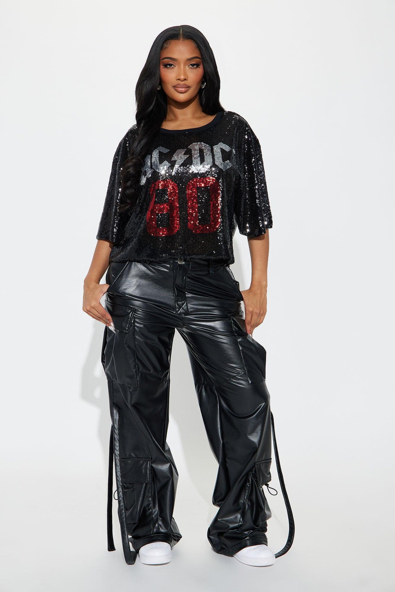ACDC Electric Sequin Top - Black Product Image