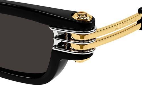BOTTEGA VENETA 50mm Rectangular Sunglasses In Black/gray Solid Product Image