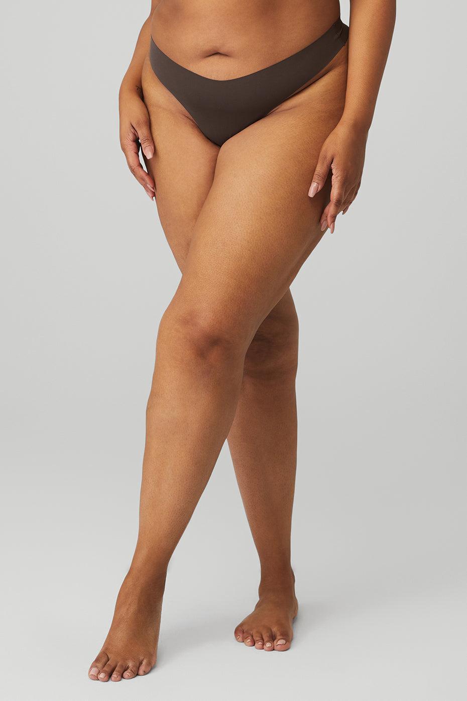 Alo Yoga | Airbrush Invisible Thong Underwear Brown, Size: XS Product Image