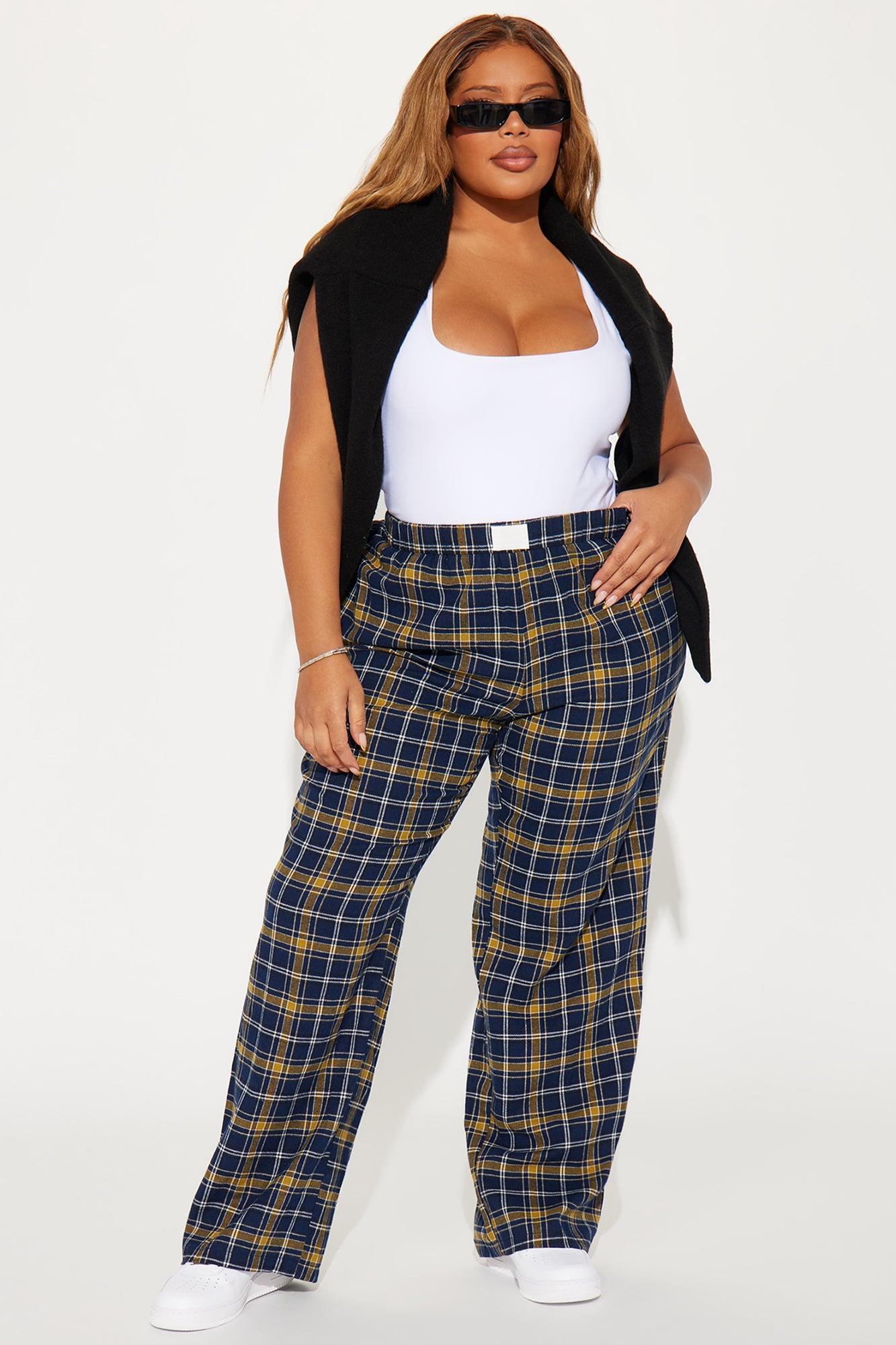Feeling Casual Plaid Boxer Pant - Navy/combo Product Image