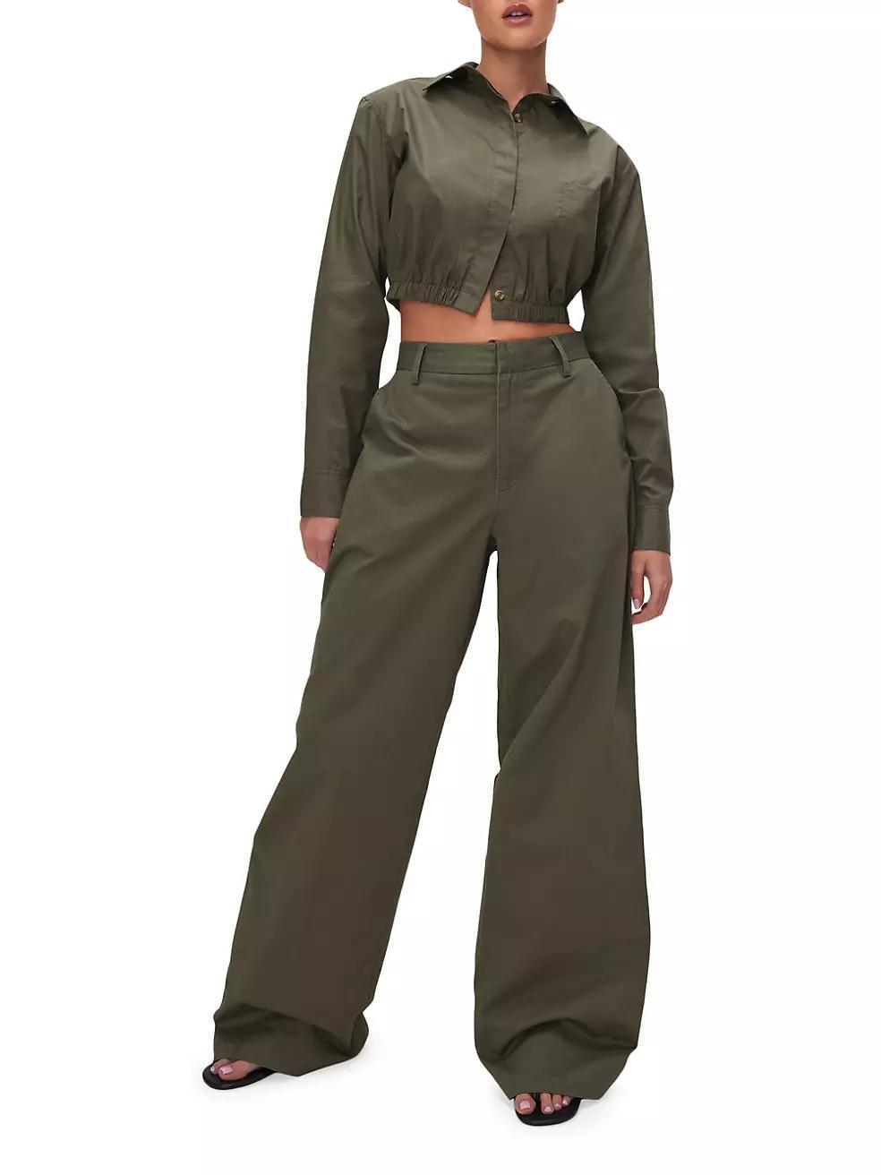 Coated Poplin Cropped Shirt Product Image