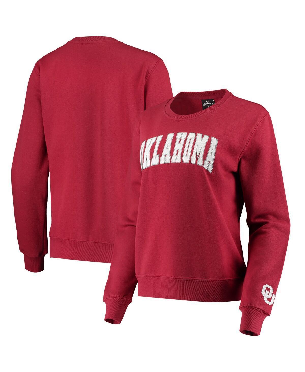 Women's Colosseum Crimson Oklahoma Sooners Campanile Pullover Sweatshirt, Size: 2XL, Red Product Image