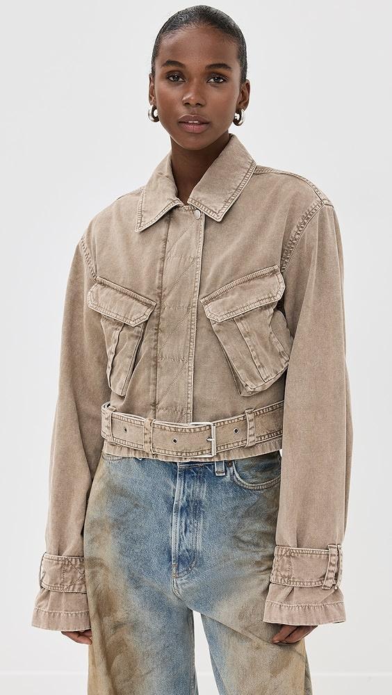 Acne Studios Cotton Canvas Biker Detail Jacket | Shopbop Product Image