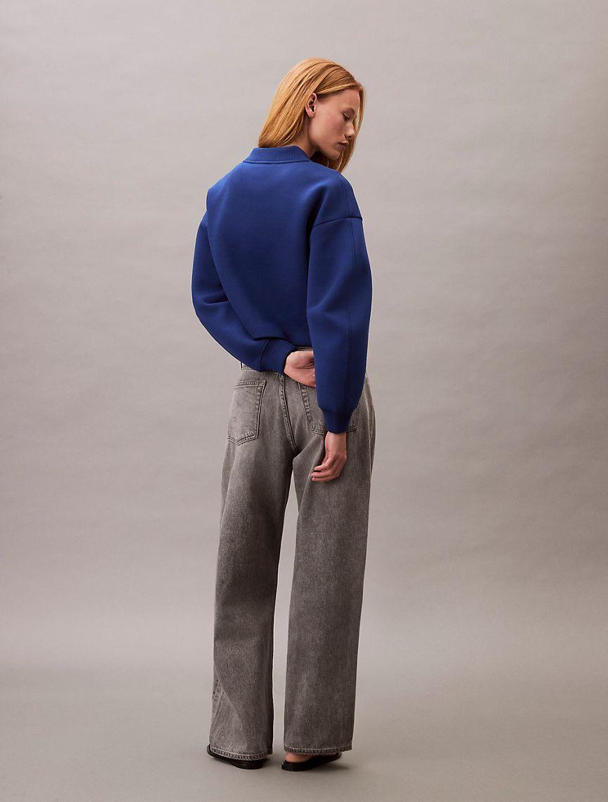 Smooth Cropped Relaxed Bomber Jacket Product Image
