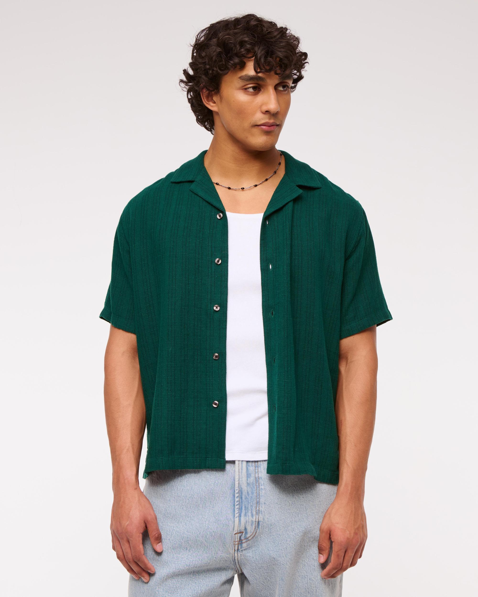 Camp Collar Summer Linen-Blend Shirt Product Image