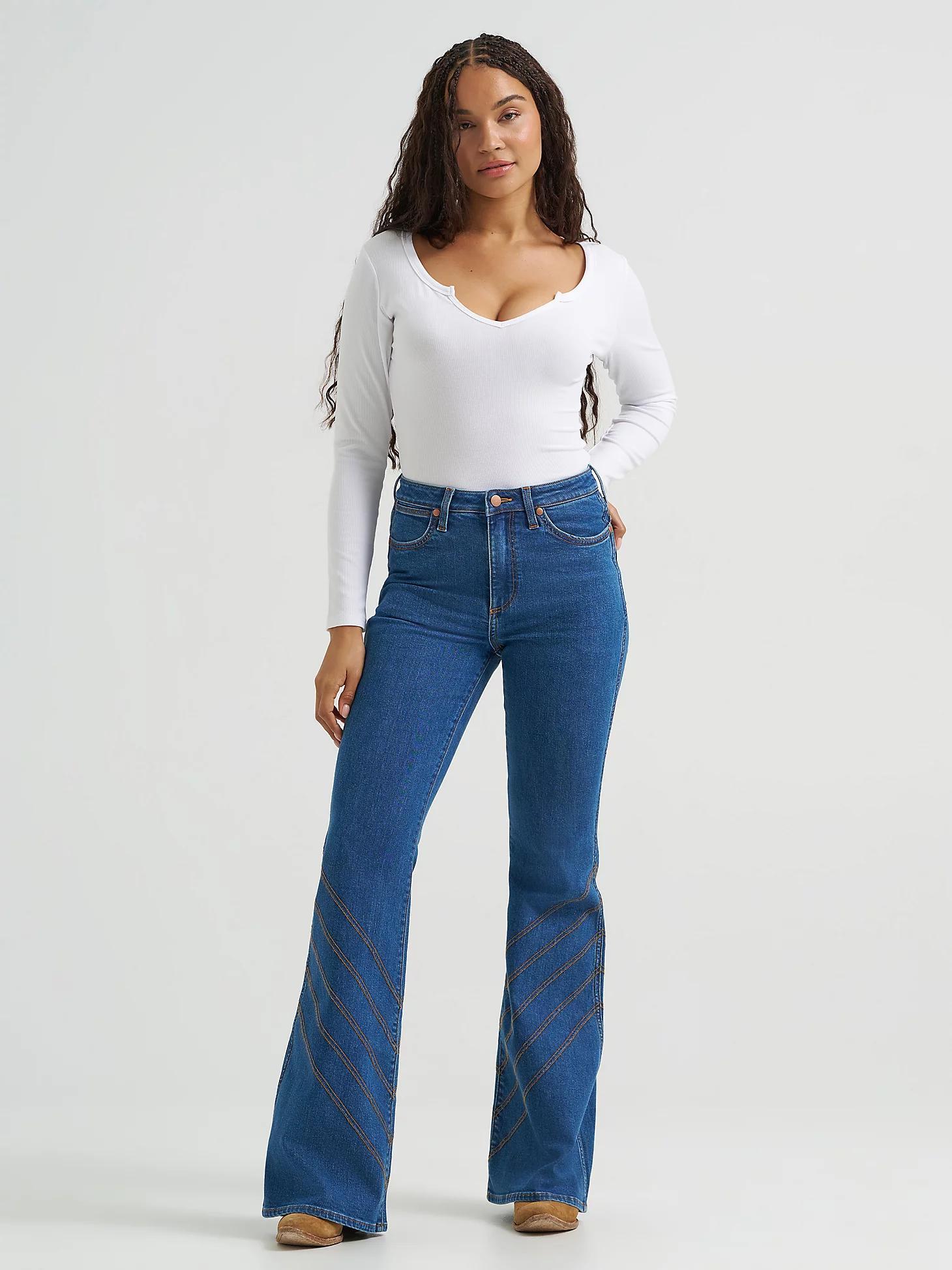 Women's High Rise Flare Jean in Carolina Product Image