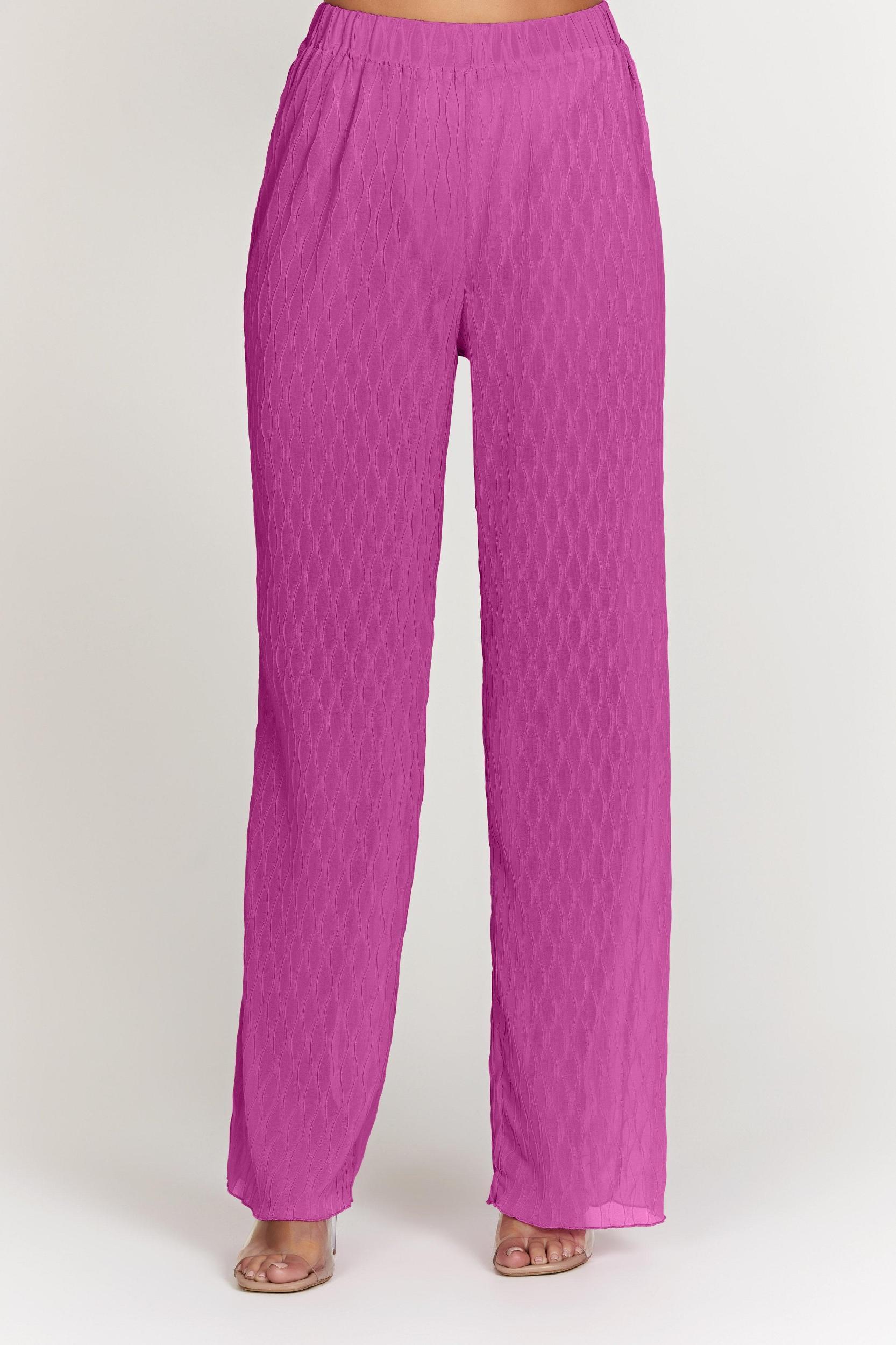 Karla Wave Pleat Pant - Rose Pink Product Image